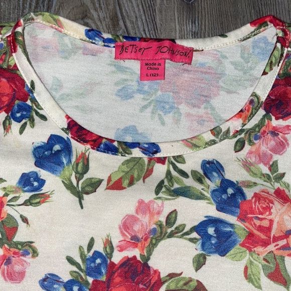 Betsey Johnson Long-sleeved Knit Floral Crewneck Top - Picture 3 of 8